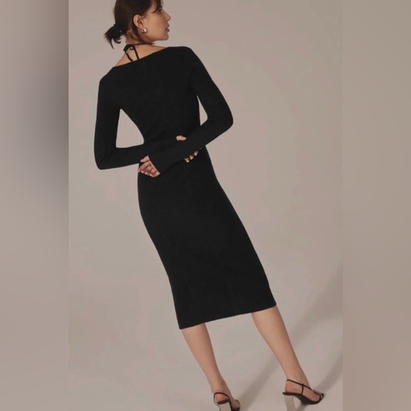 NWT Favorite Daughter Black Take Me Somewhere Midi Sweater Dress Size Medium - Picture 2 of 16